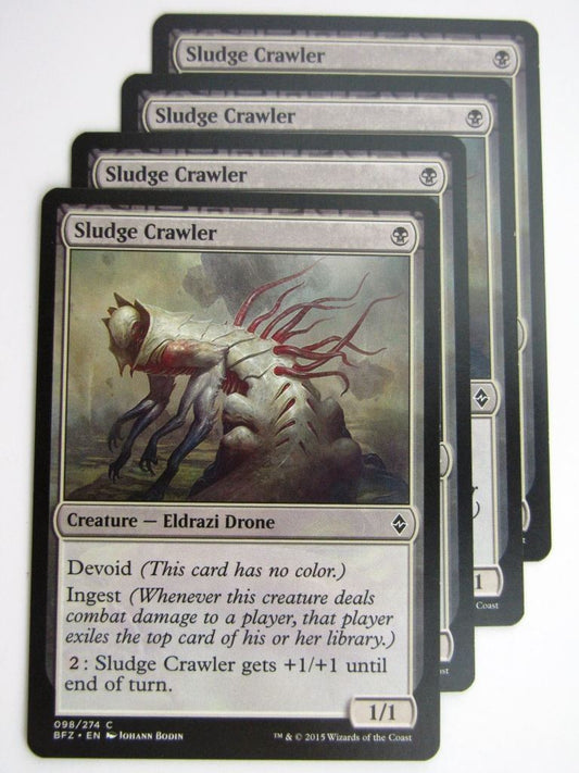 MTG Cards: BATTLE FOR ZENDIKAR: SLUDGE CRAWLER x4 # 37A59