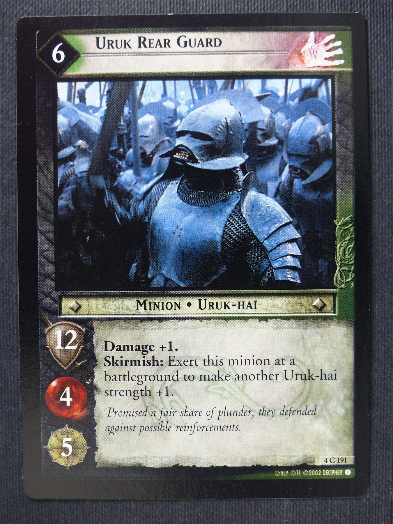 Uruk Rear Guard 4 C 191 - LotR Cards #3OF