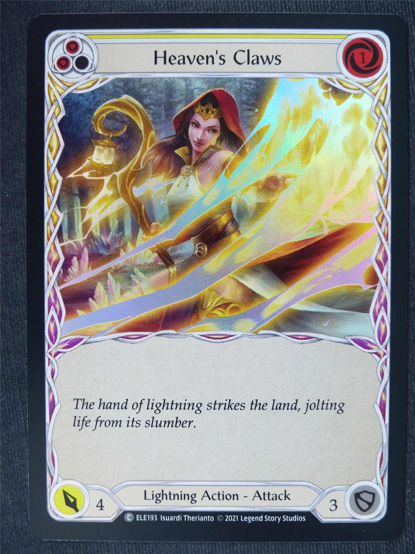 Heaven's Claws C Foil Yellow - 1st Ed Tales of Aria - Flesh and Blood