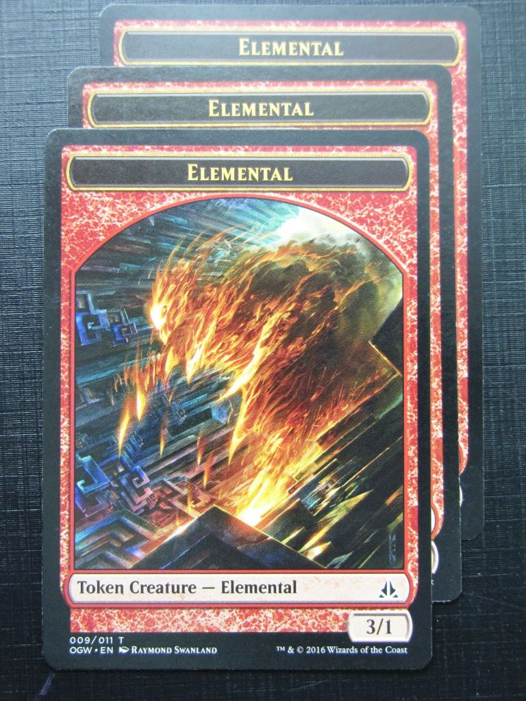 MTG Magic Token Cards: ELEMENTAL x3 # 18A25