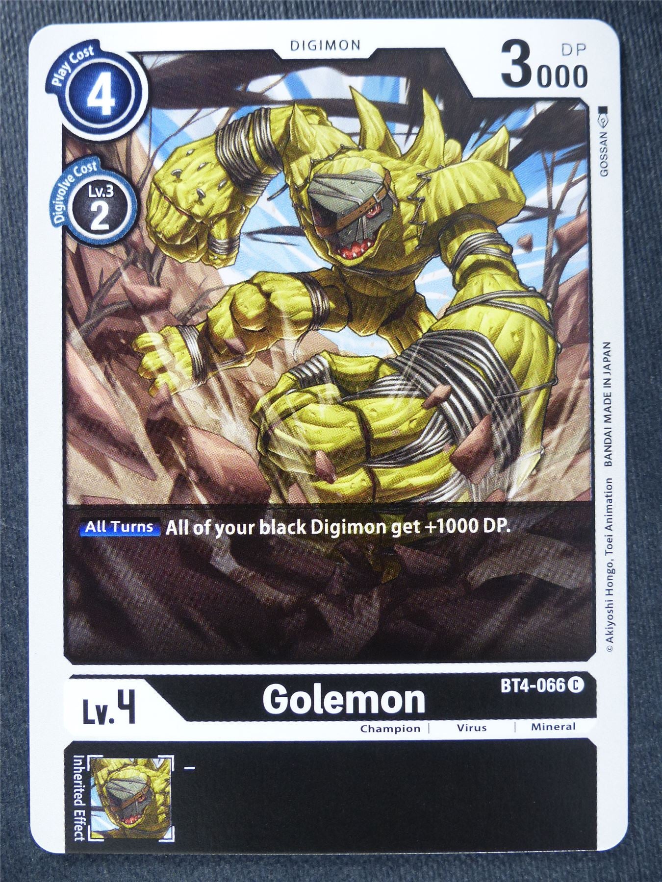 Golemon BT4-066 C - Digimon Cards #10F