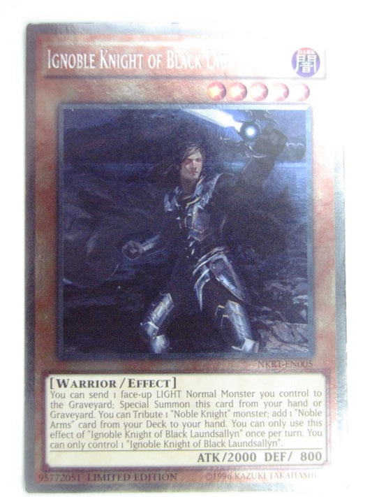 Yugioh Played Cards: IGNOBLE KNIGHT OF BLACK LAUNDSALLYN NKRT PLATINUM # 29G87