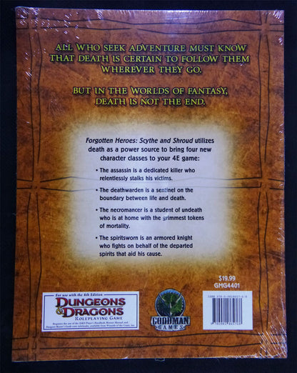 Forgotten Heroes - Scythe And Shroud - Dungeons And Dragons 4E Compatible - RPG #19D