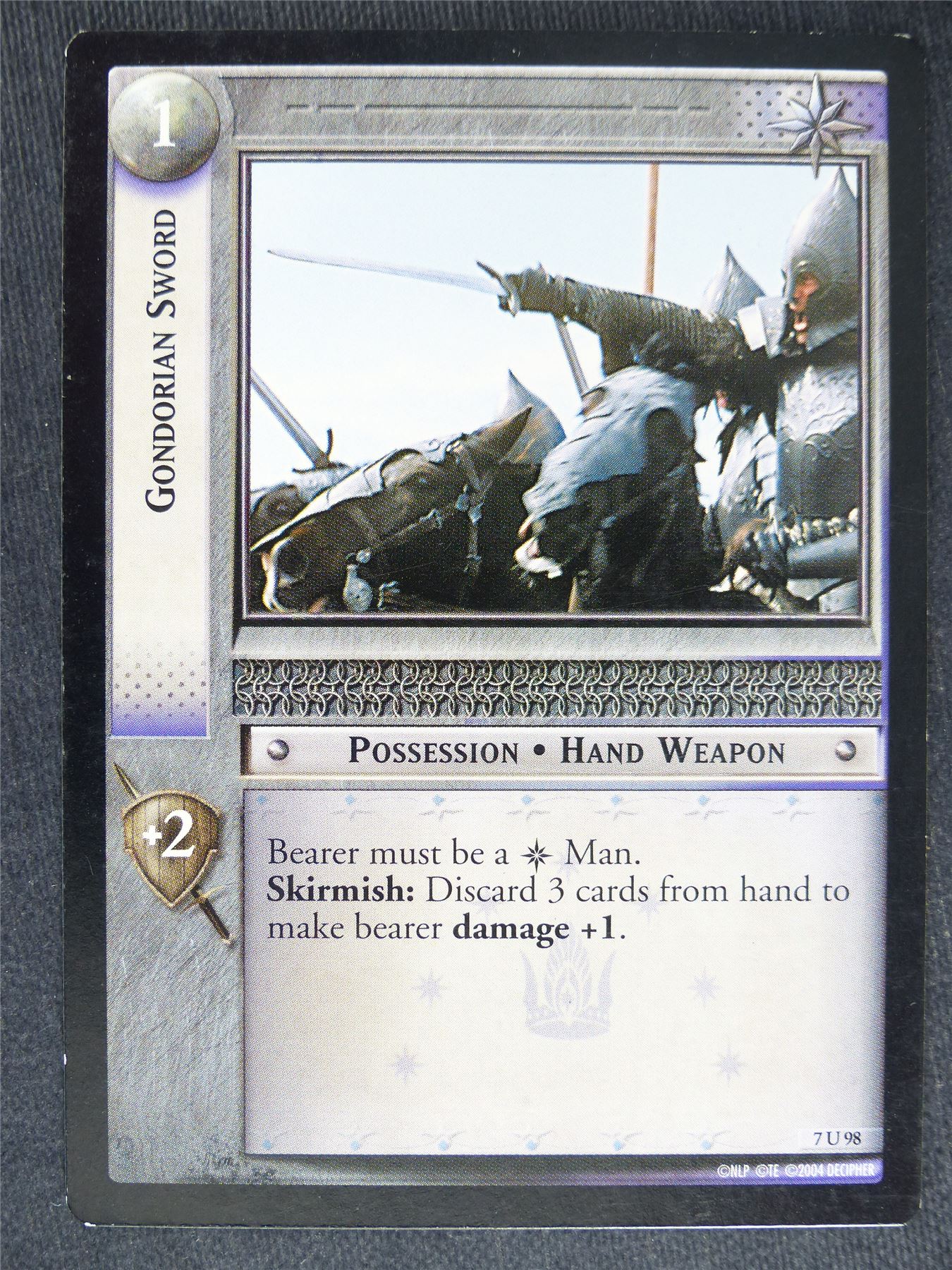 Gondorian Sword 7 U 98 - played - LotR Cards #T9