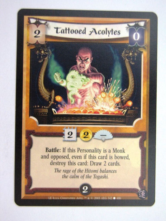 Vintage L5R Cards: TATTOOED ACOLYTES # 27H28