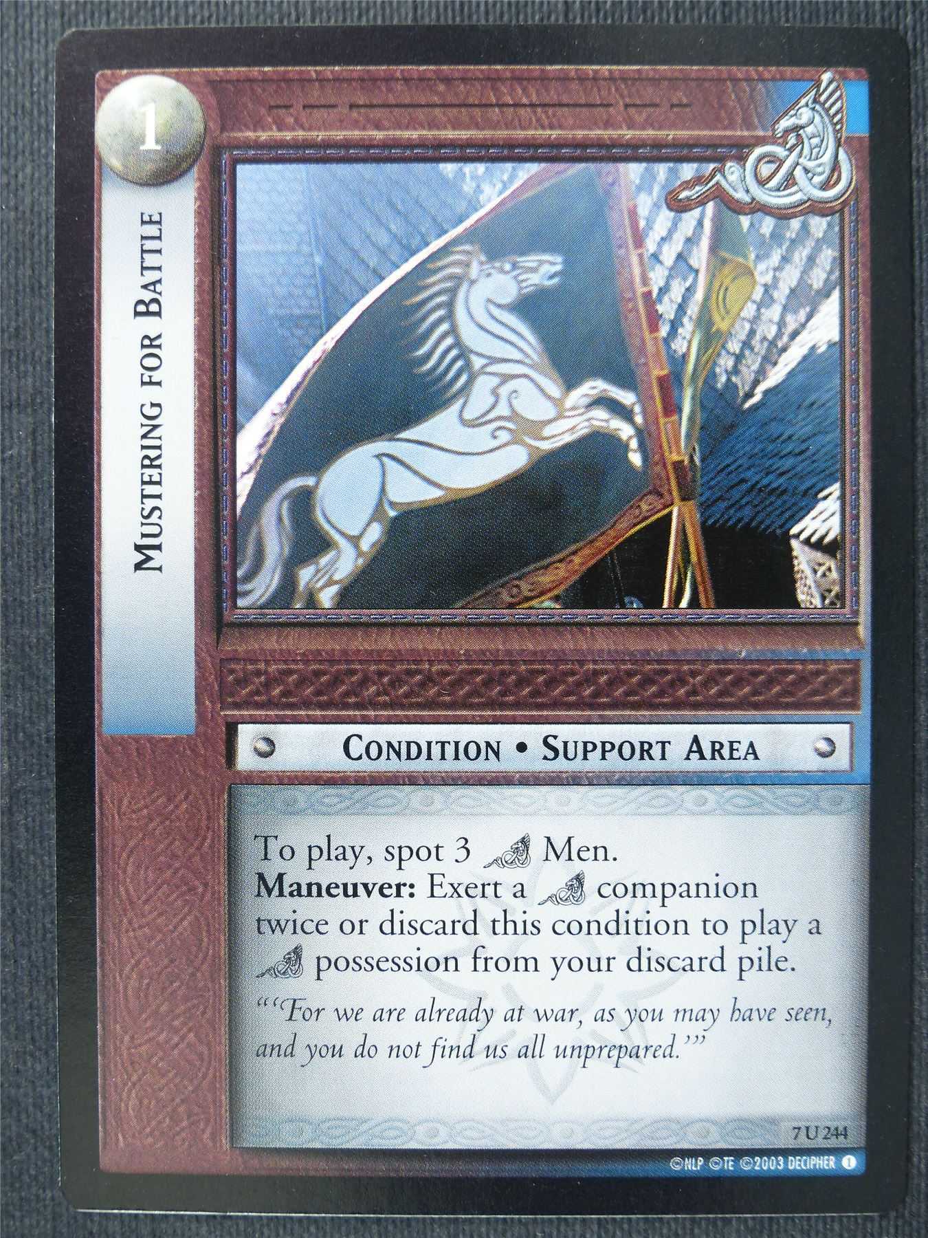 Mustering For Battle 7 U 244 - LotR Cards #327