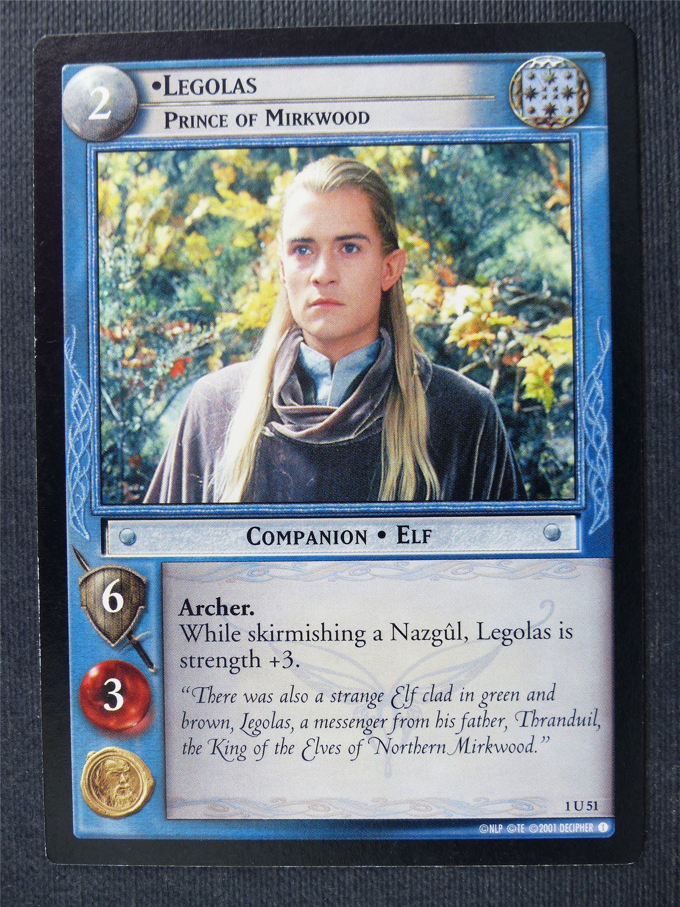 Legolas 1 U 51 - LotR Cards #2T3