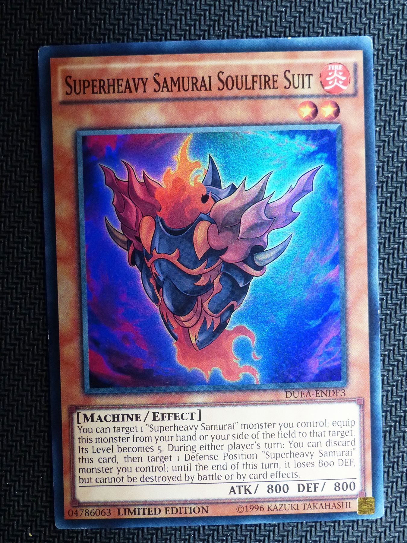 Superheavy Samurai Soulfire Suit - DUEA - Super Rare - Yugioh Card # 1D84