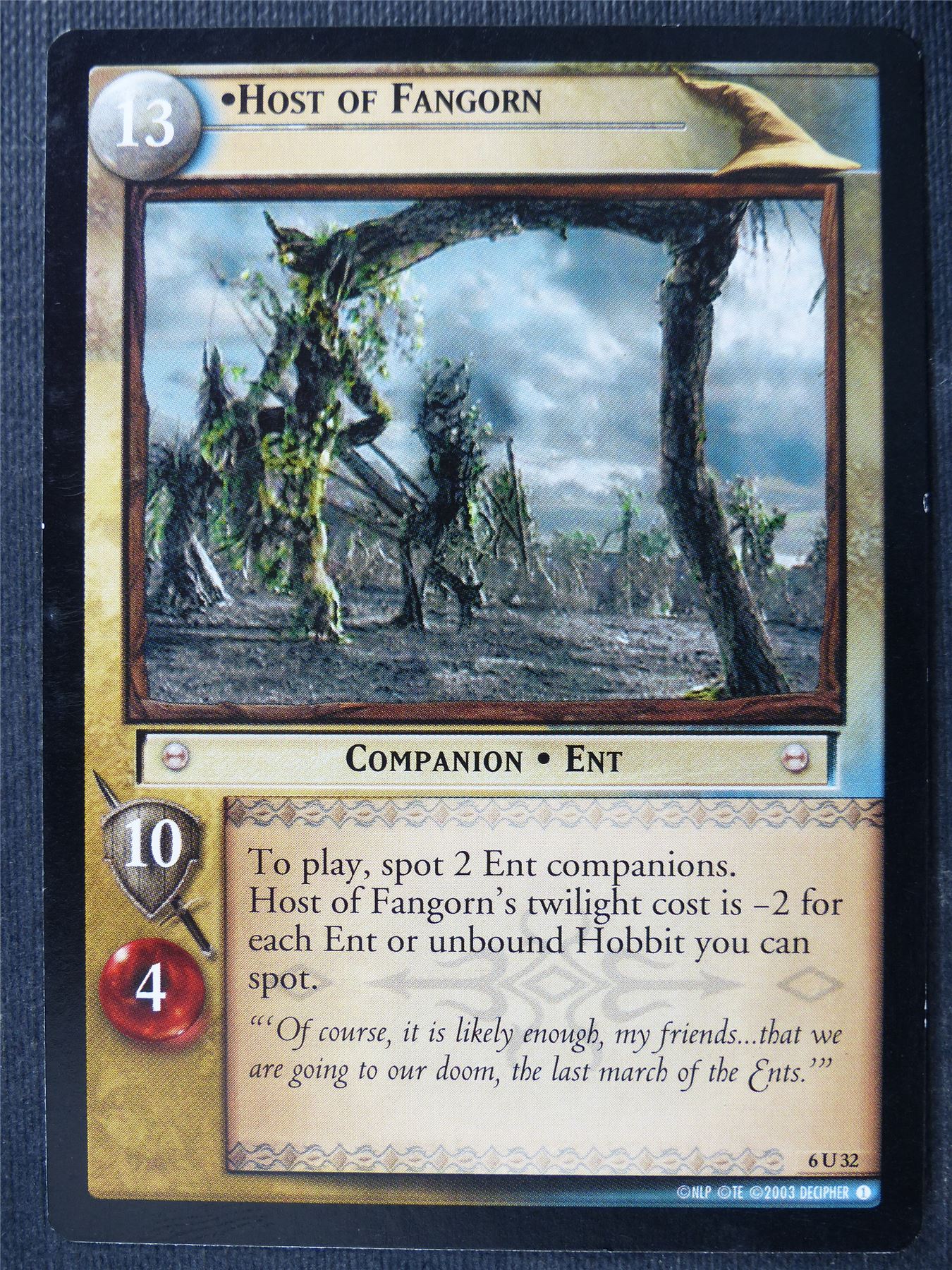 Host of Fangorn 6 U 32 - LotR Card #47E