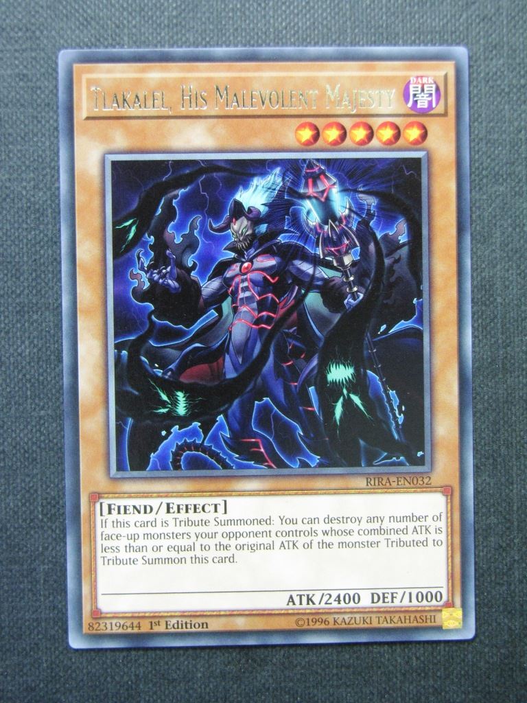 Tlakalel His Malevolent Majesty RIRA Rare - 1st ed - Yugioh Cards #1H0