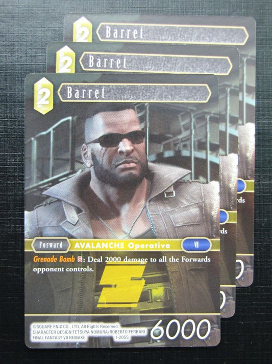 Final Fantasy Cards: BARRET 1-205S x3 # 27C67