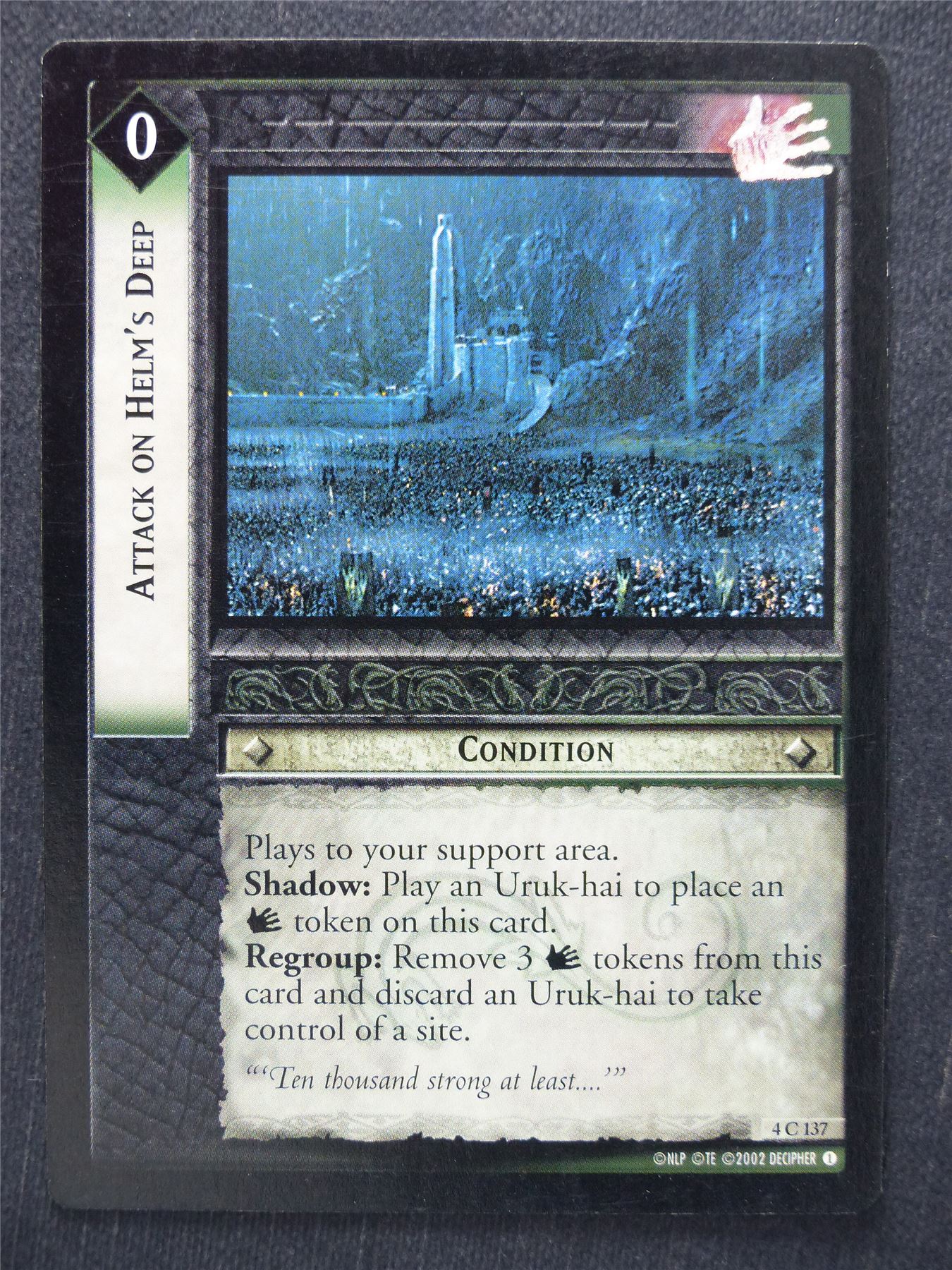 Attack On Helm's Deep 4 C 137 - LotR Cards #T1