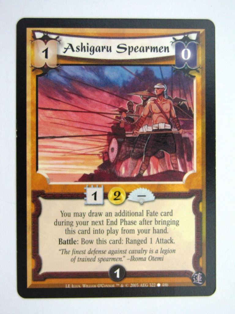 Vintage L5R Cards: ASHIGARU SPEARMEN # 27H18