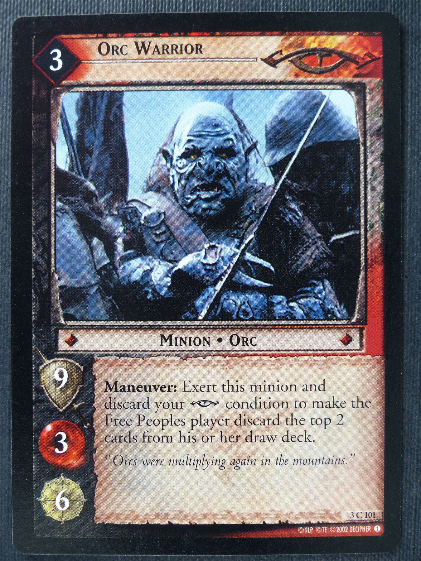 Orc Warrior 3 C 101 - LotR Card #3JO