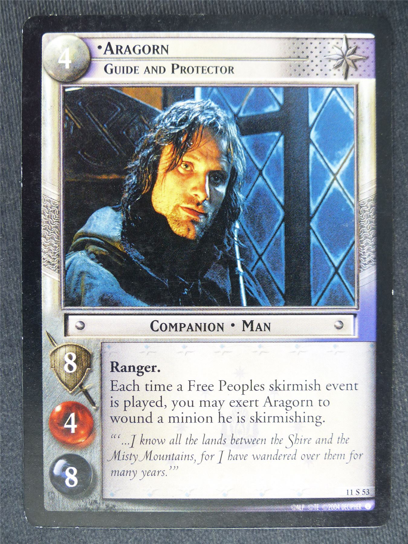 Aragorn 11 S 53 - played - LotR Cards #TG