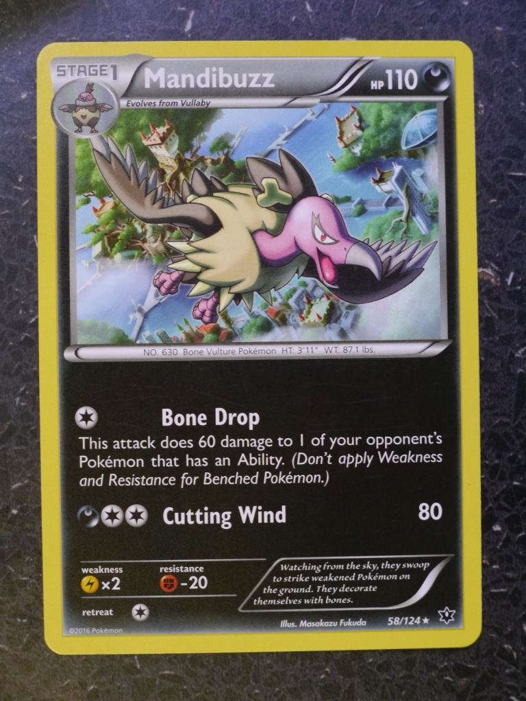 Pokemon Cards: MANDIBUZZ 58/124 RARE # 6A18