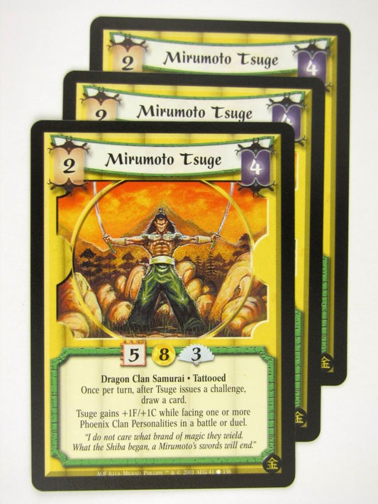 Vintage L5R Cards: MIRUMOTO TSUGE x3 # 16J48