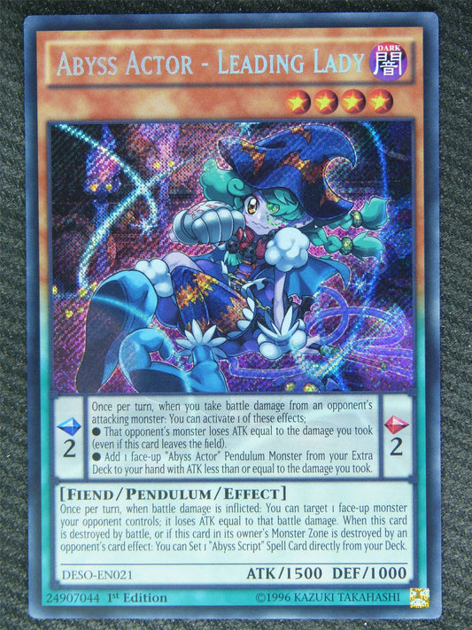 Abyss Actor - Leading Lady DESO Secret Rare - 1st ed - Yugioh Card #82K