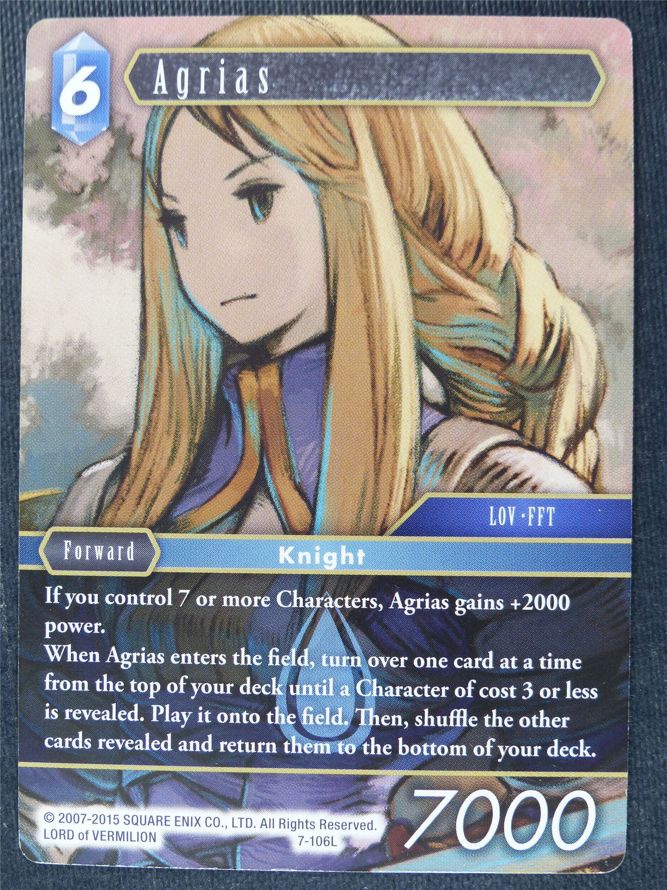 Agrias 7-106L - Final Fantasy Cards #1T4