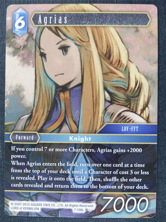 Agrias 7-106L - Final Fantasy Cards #1T4