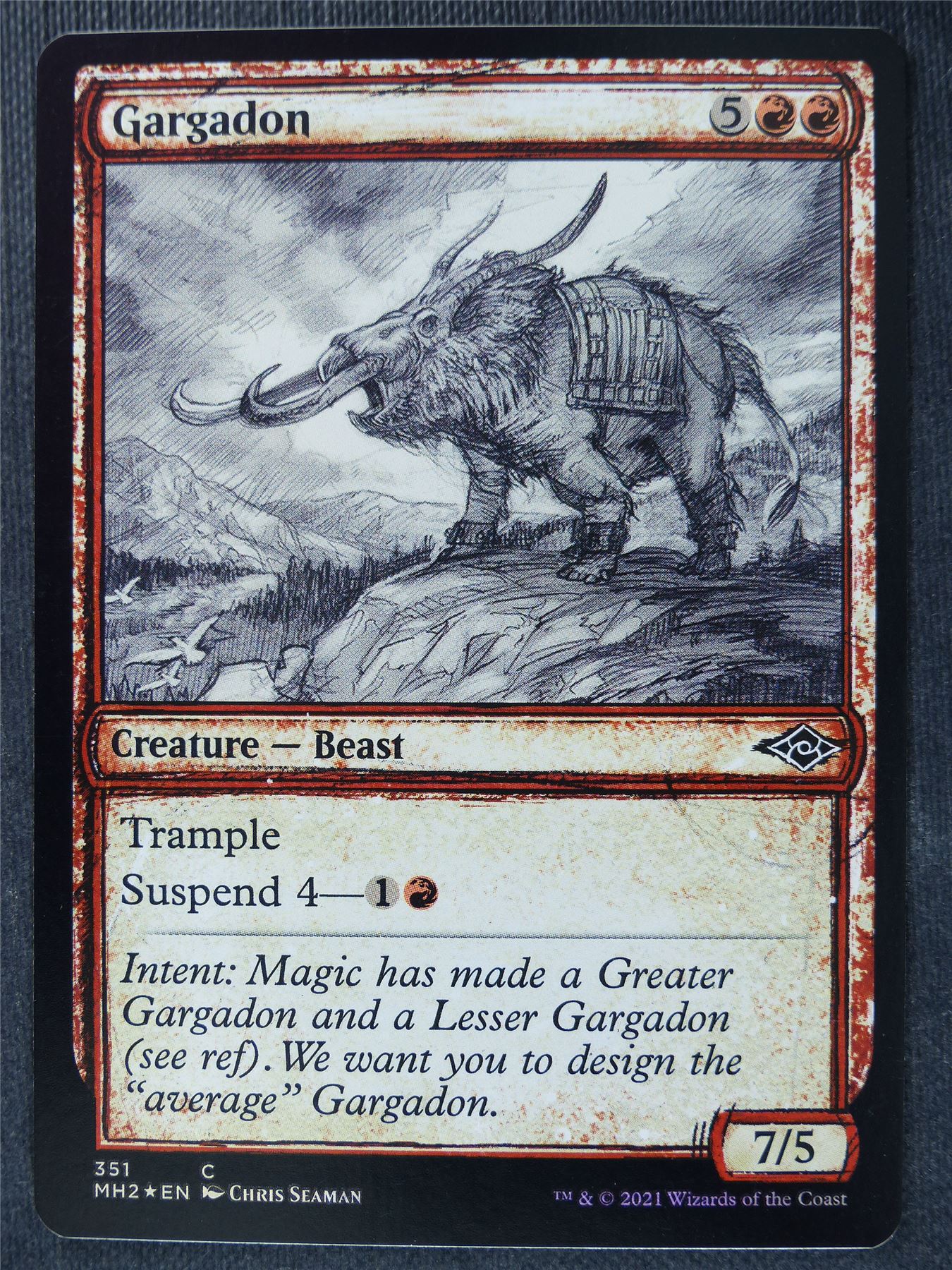 Gargadon sketch Foil - Mtg Magic Cards #1V2