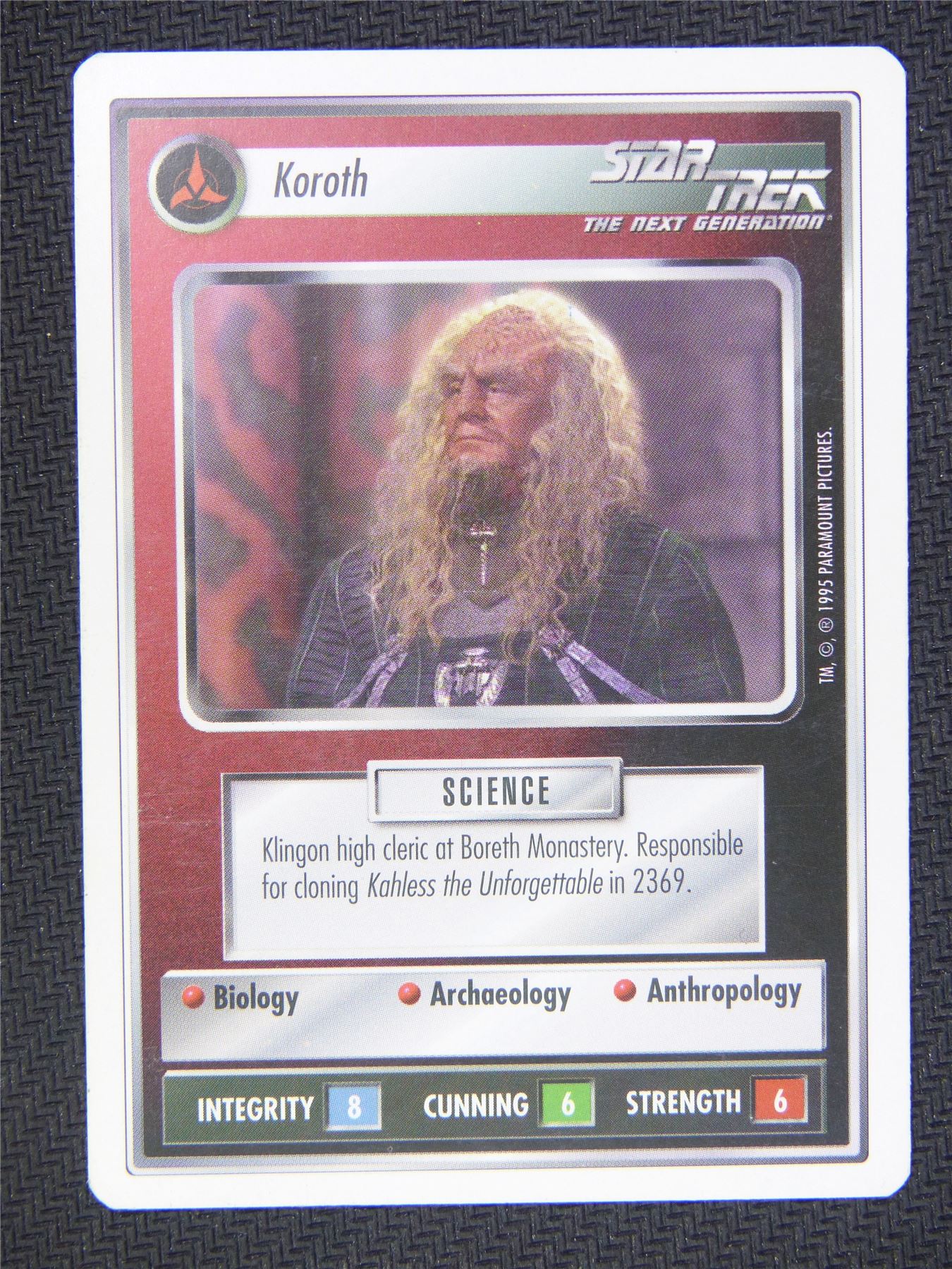 Koroth White Border - Star Trek Next Gen Card #4OY
