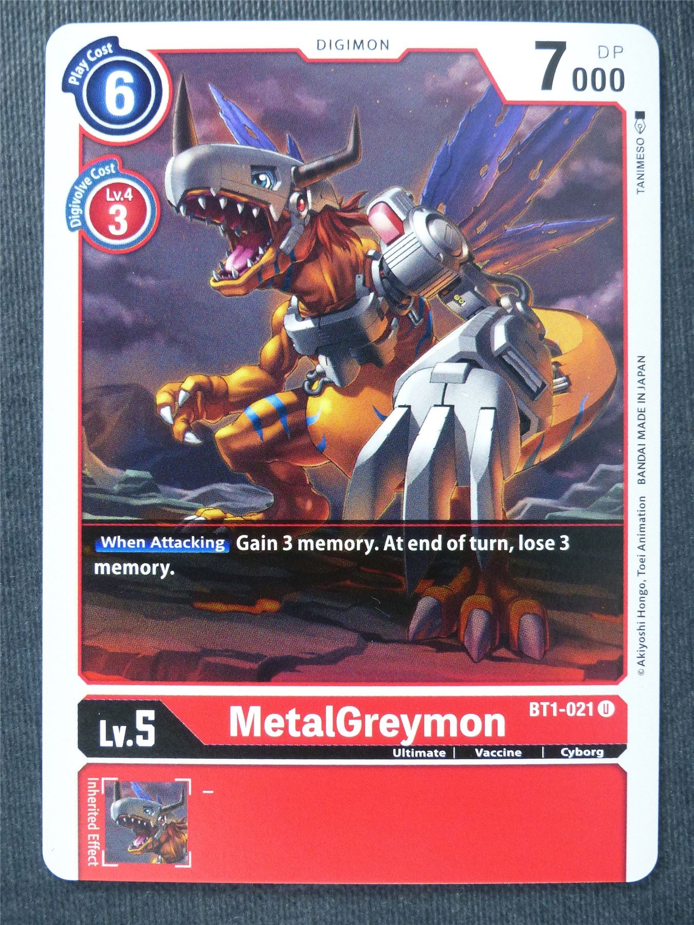 Metalgreymon BT1-021 U - Digimon Cards #RL