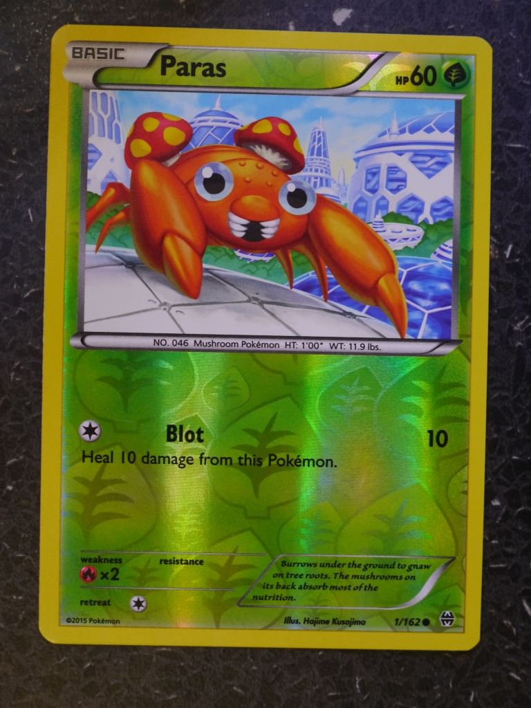 Pokemon Cards: PARAS 1/162 REVERSE HOLLOW # 5H83