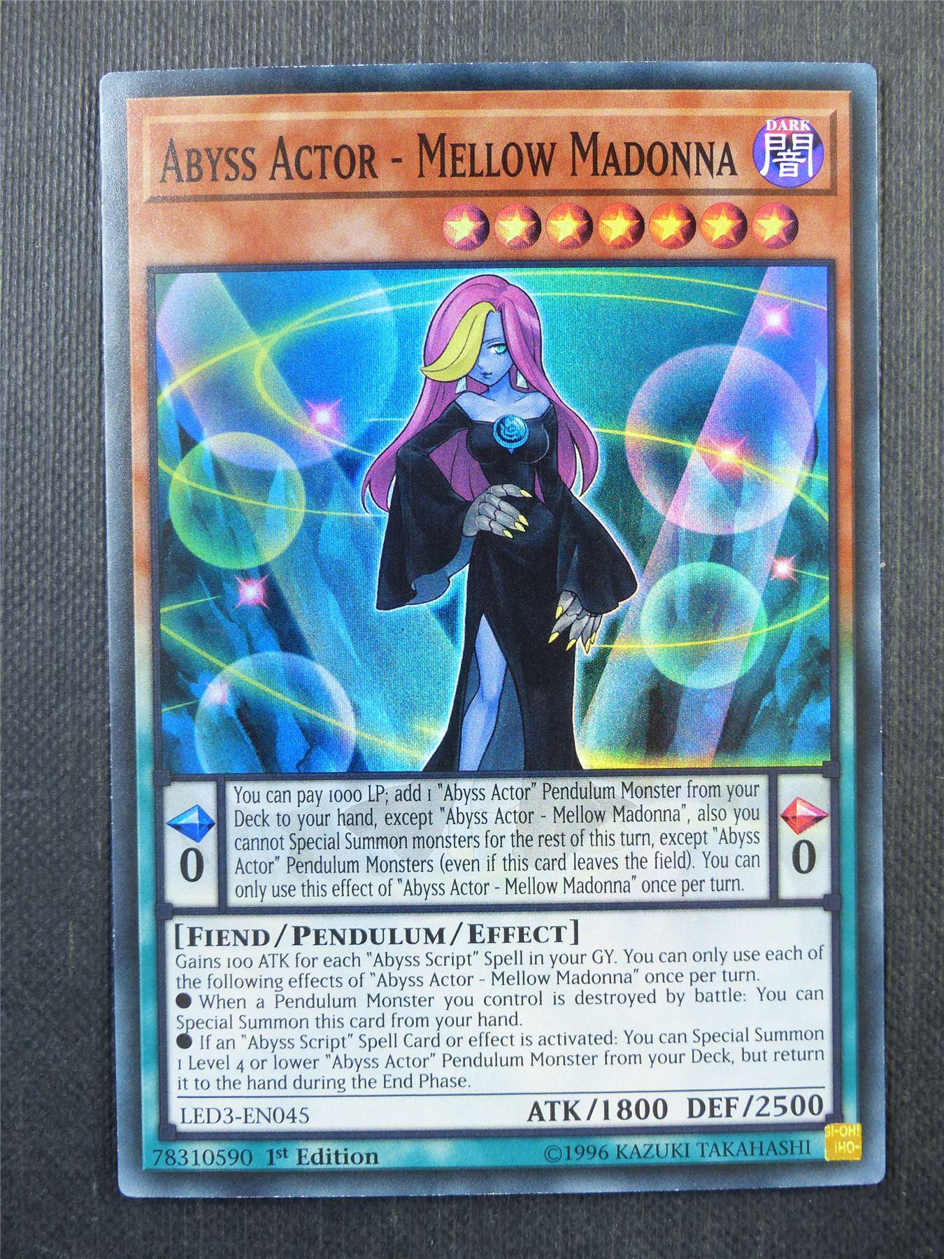 Abyss Actor - Mellow Madonna LED3 Super Rare - 1st ed Yugioh Card #3Z6