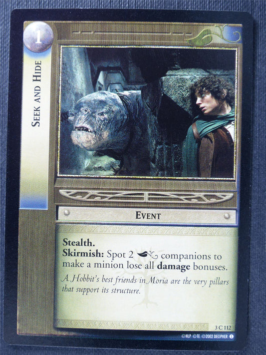 Seek and Hide 3 C 112 - LotR Card #3GO