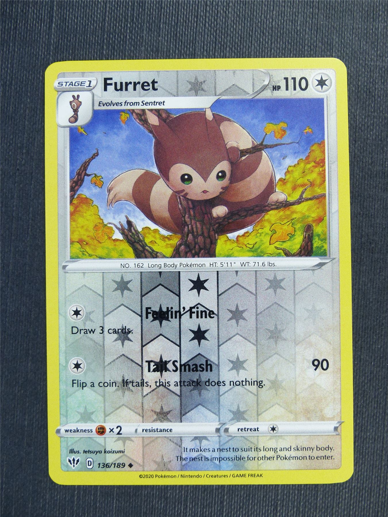 Furret 136/189  Reverse Holo - DAA - Pokemon Card #3BJ