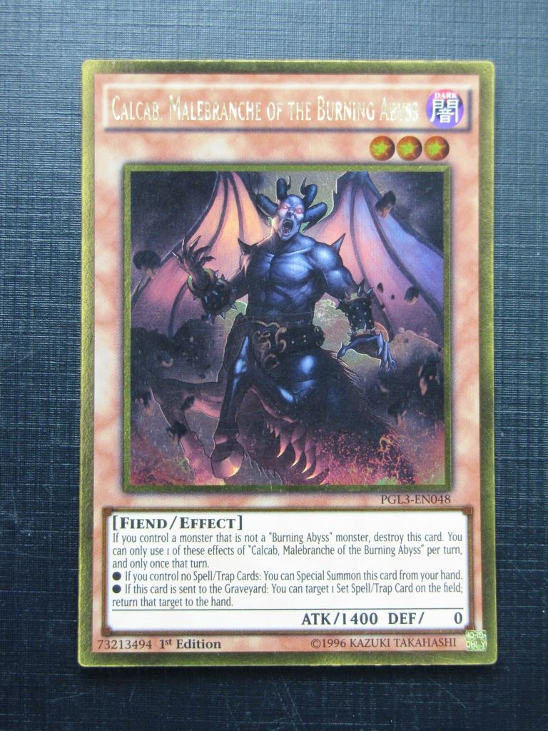 Yugioh Cards: CALCAB MALEBRANCHE OF THE BURNING ABYSS PGL3 GOLD RARE # 28E39