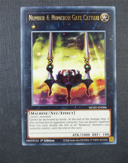 Number 4 Numeron Gate Catvari MGED Rare 1st Ed - Yugioh Card #5FP