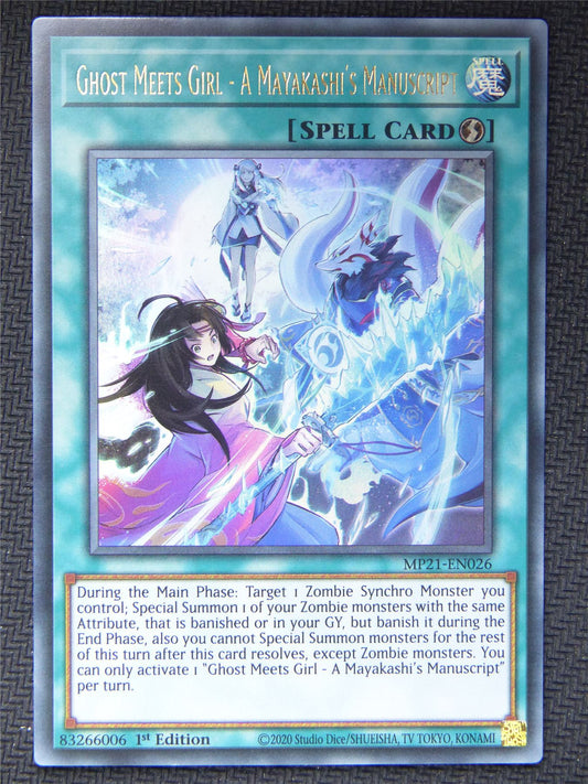 Ghost Meets Girl A Mayakashis Manuscript MP21 1st Ed - Yugioh Card #4M0