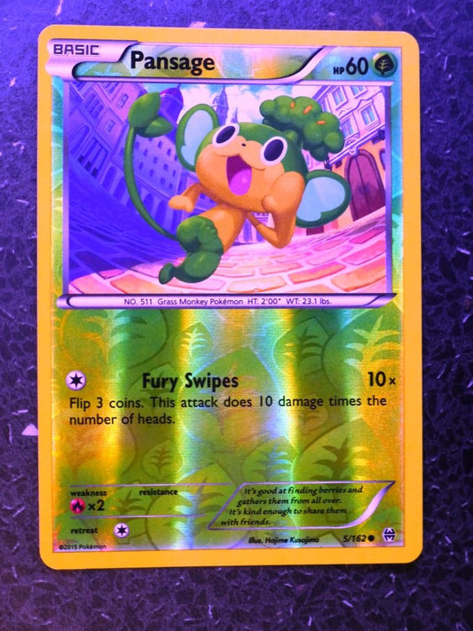 Pokemon Cards: PANSAGE 5/162 REVERSE HOLLOW # 4G15