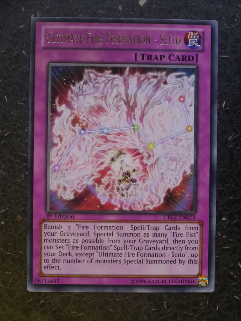 Yugioh Card: ULTIMATE FIRE FORMATION - SEITO CBLZ RARE # 9C91