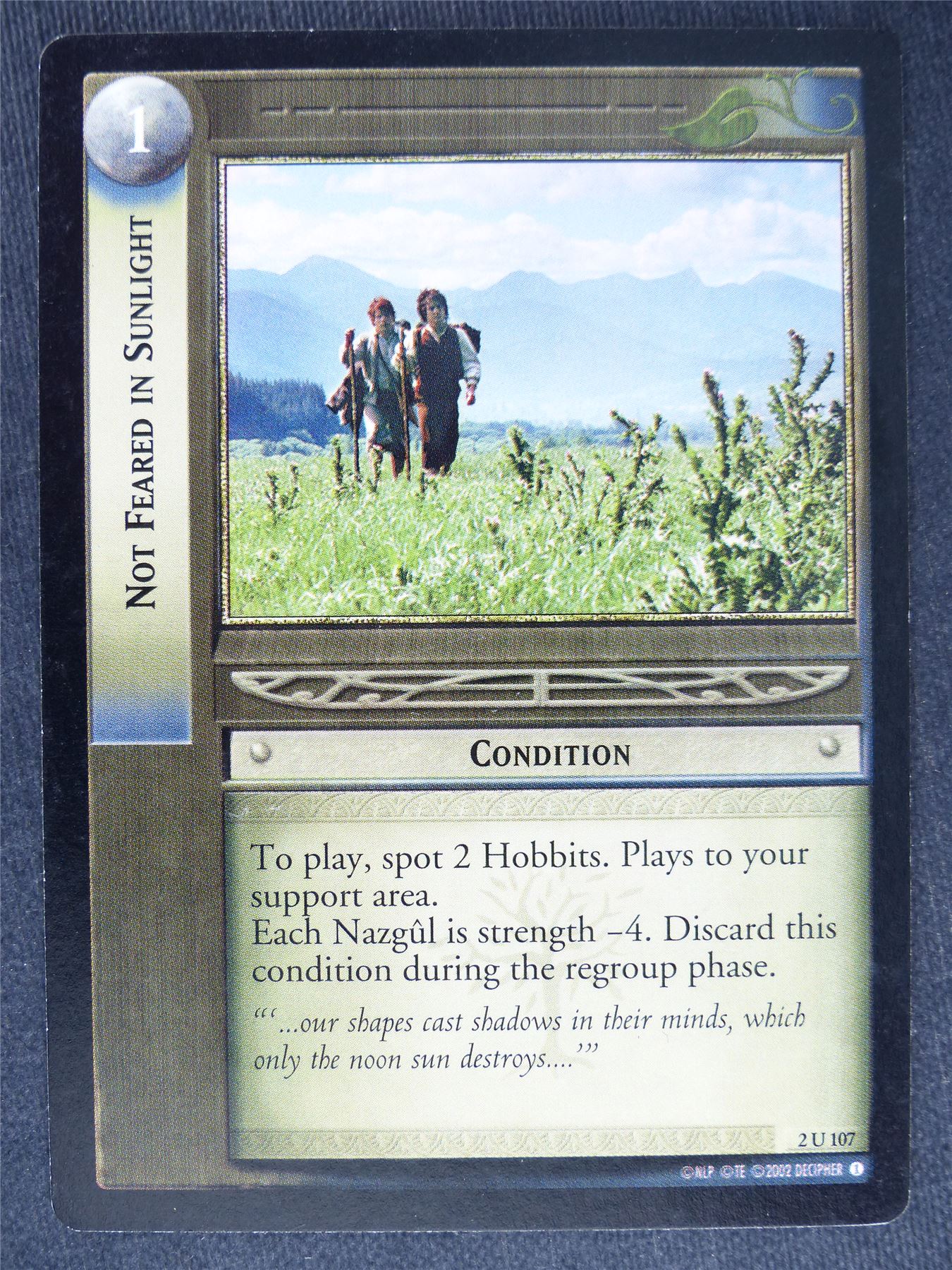 Not Feared in Sunlight 2 U 107 - played - LotR Cards #PC