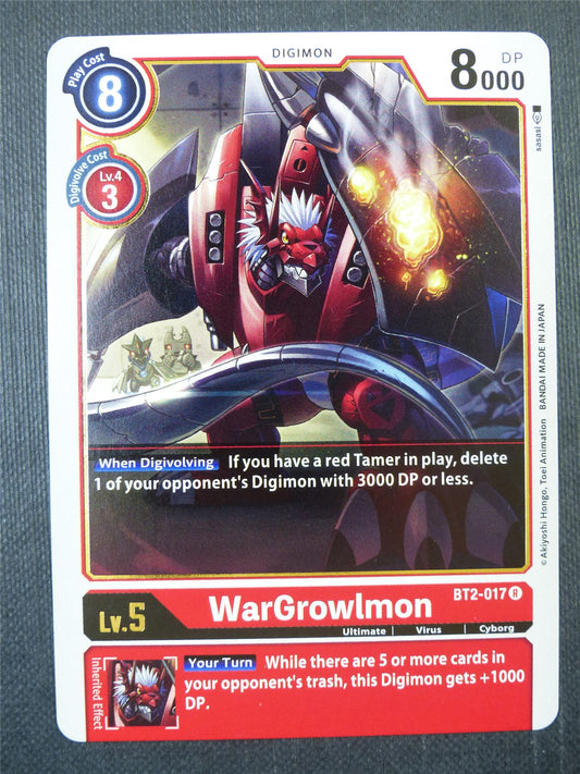 WarGrowlmon BT2-017 R - Digimon Card #90B