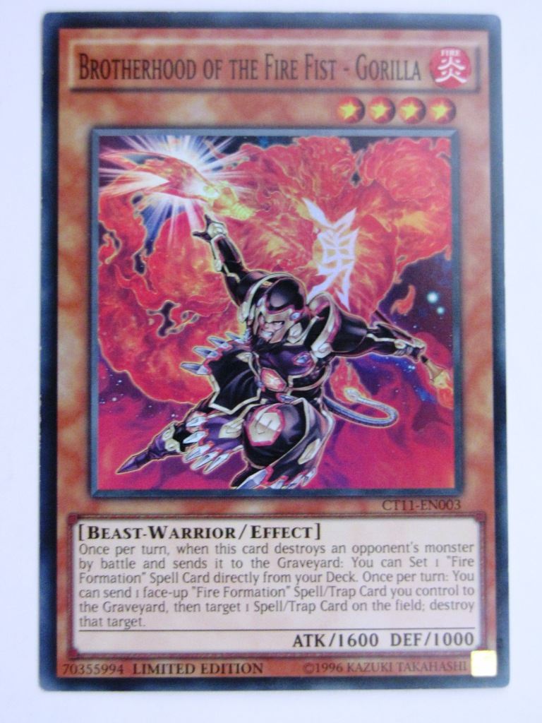 Yugioh Played Cards: BROTHERHOOD OF THE FIRE FIST - GORILLA CT11 SUPER # 29I14