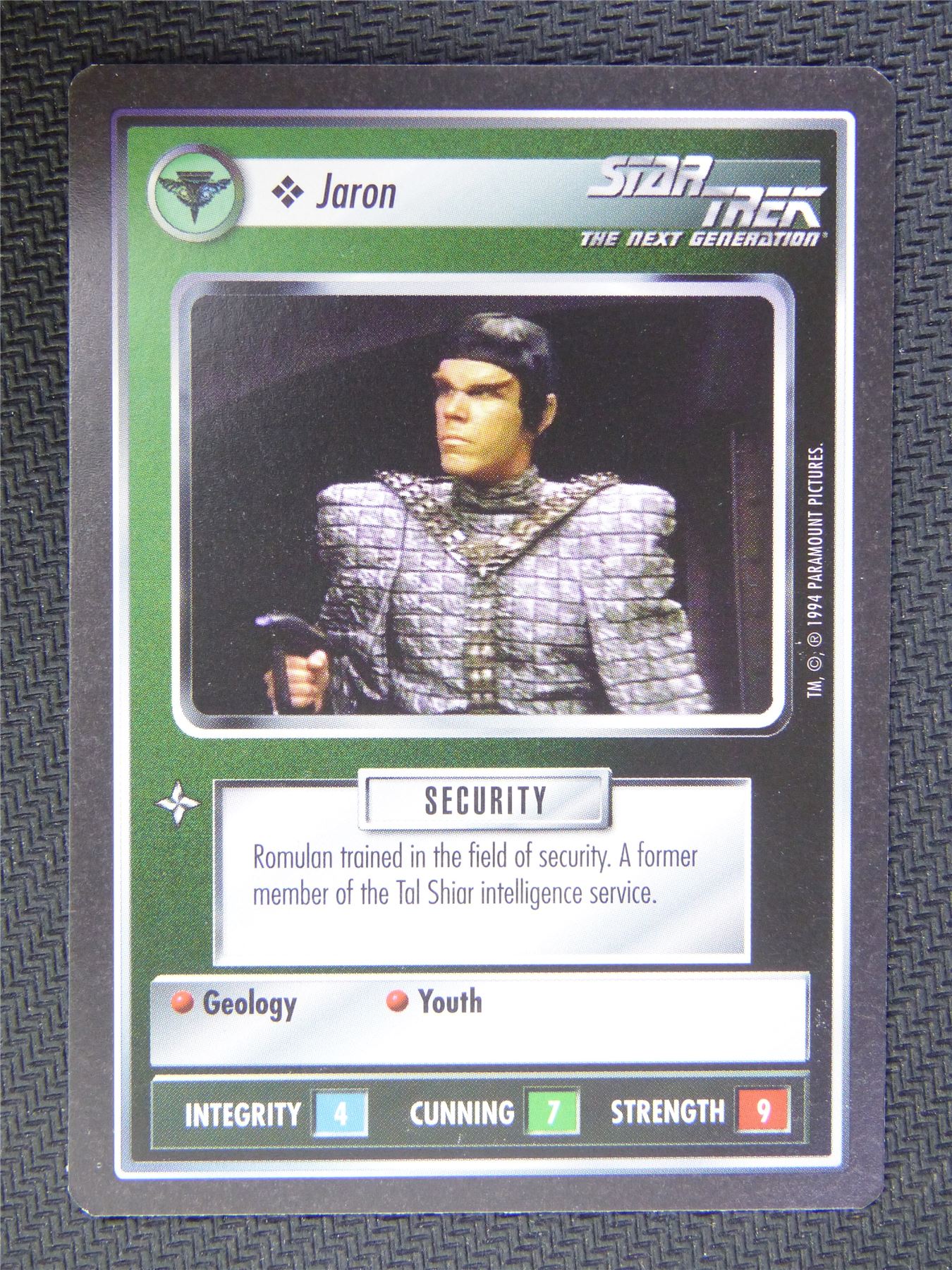 Jaron Black Border - Star Trek CCG Next Gen #4ZN