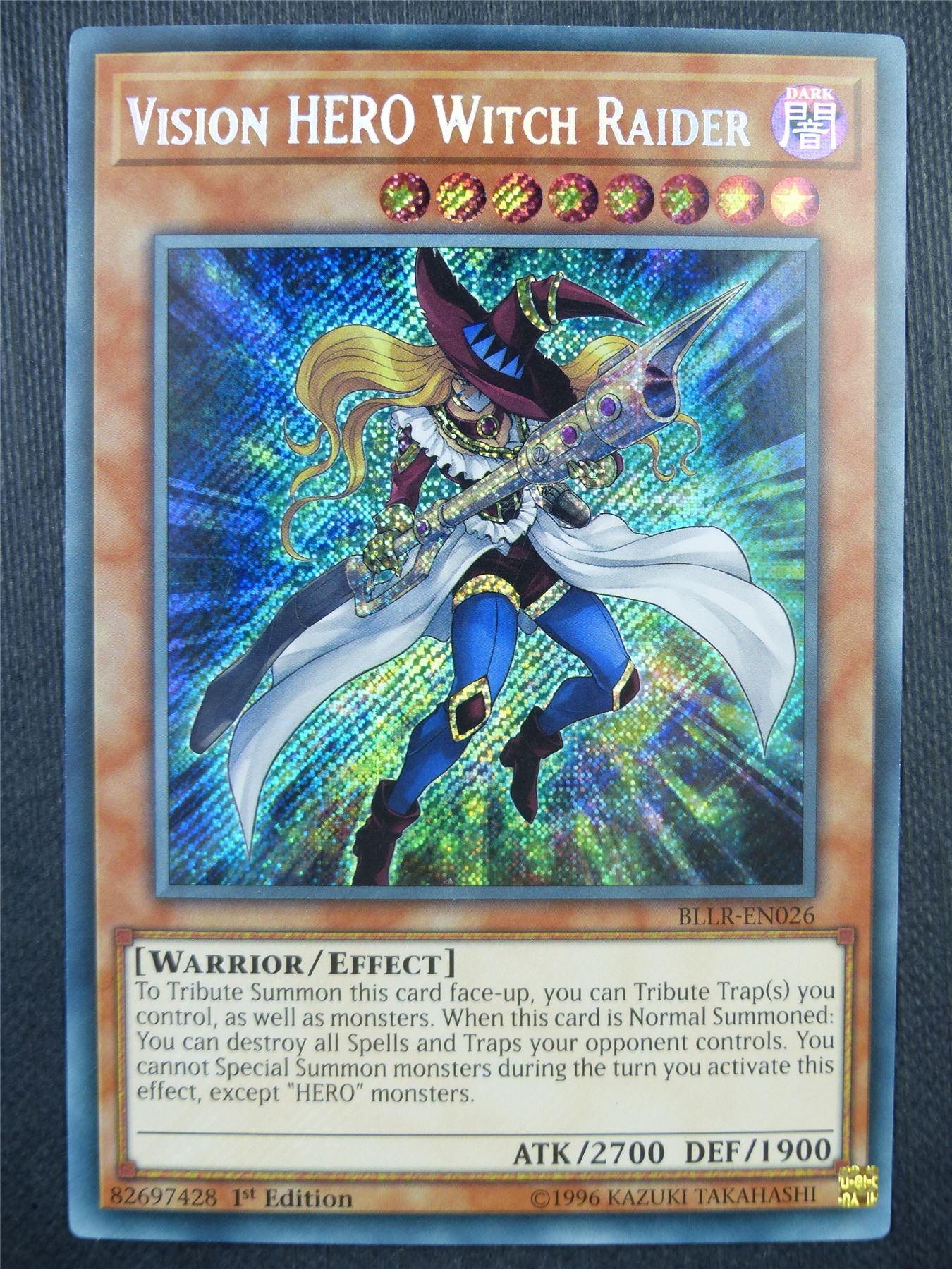 Vision Hero Witch Raider BLLR Secret Rare - 1st ed Yugioh Card #9BH