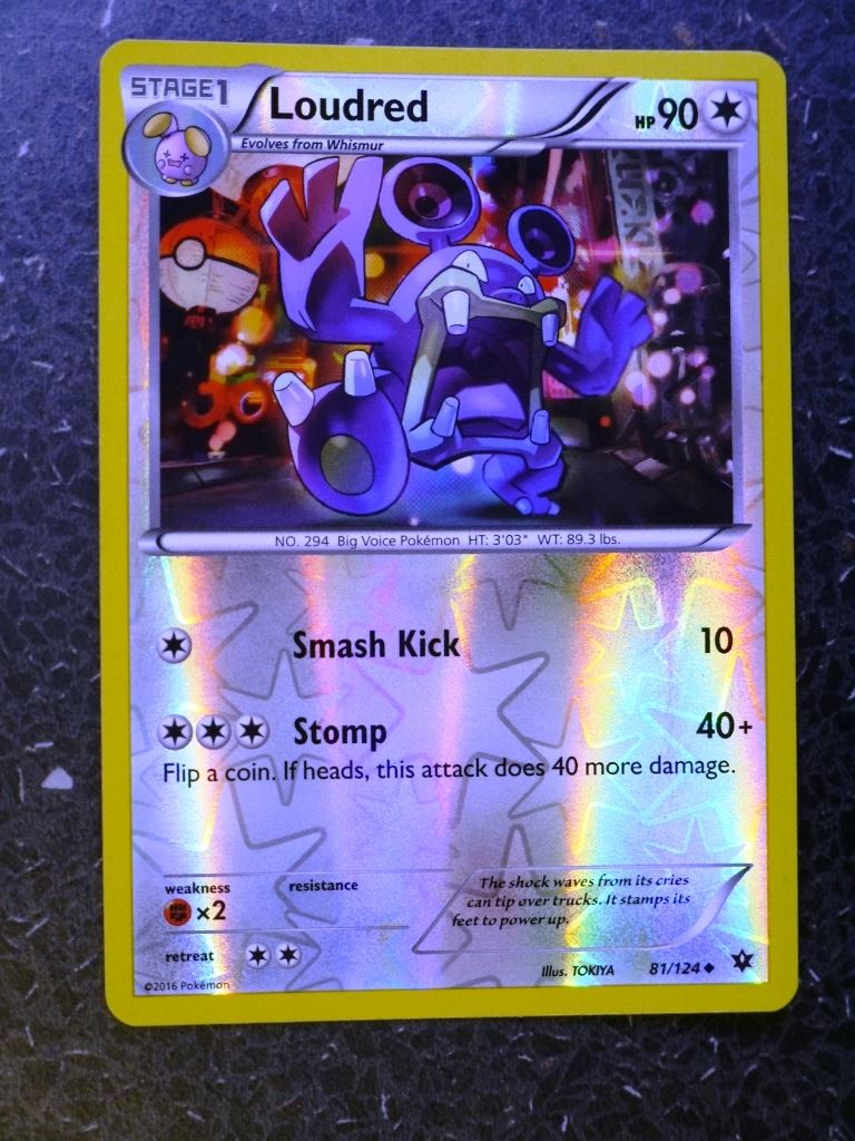 Pokemon Cards: LOUDRED 81/124 REVERSE HOLLOW # 4G99