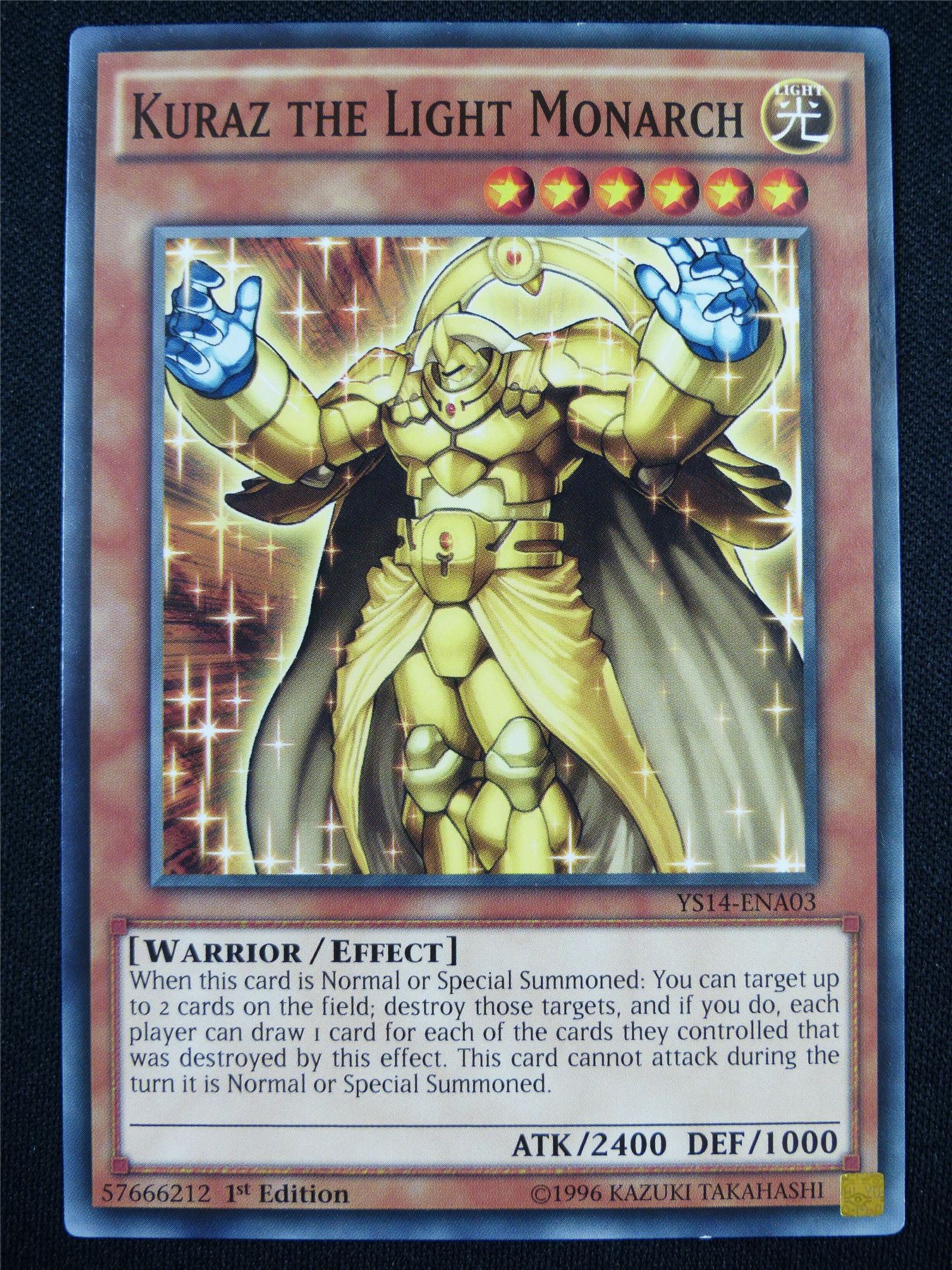 Kuraz the Light Monarch YS14 - 1st ed Yugioh Card #TV