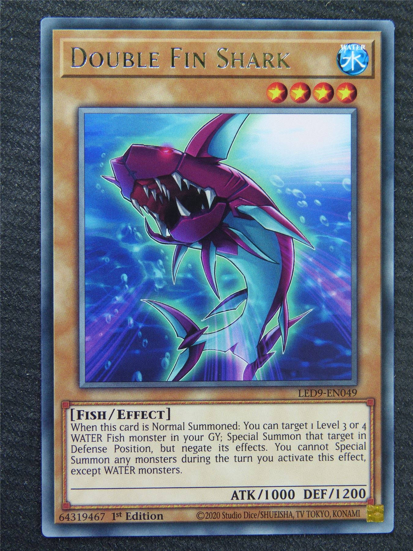 Double Fin Shark LED9 Rare - 1st ed - Yugioh Card #8Q1