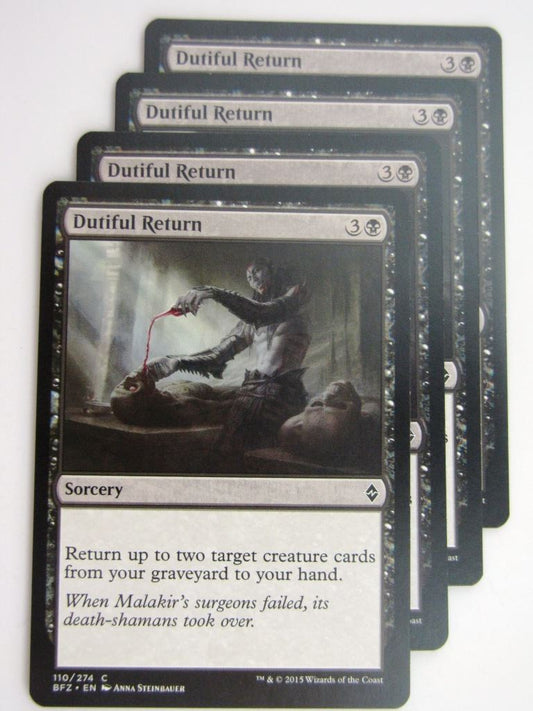 MTG Cards: BATTLE FOR ZENDIKAR: DUTIFUL RETURN x4 # 37A55