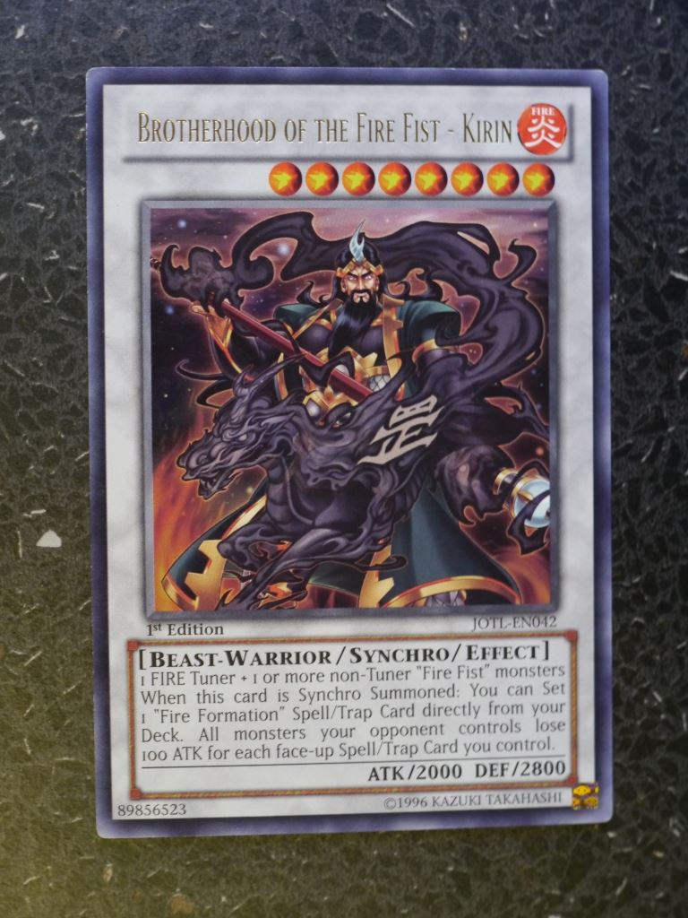 Yugioh Cards: BROTHERHOOD OF THE FIRE FIST-KIRIN MP14 SUPER RARE # 3G3