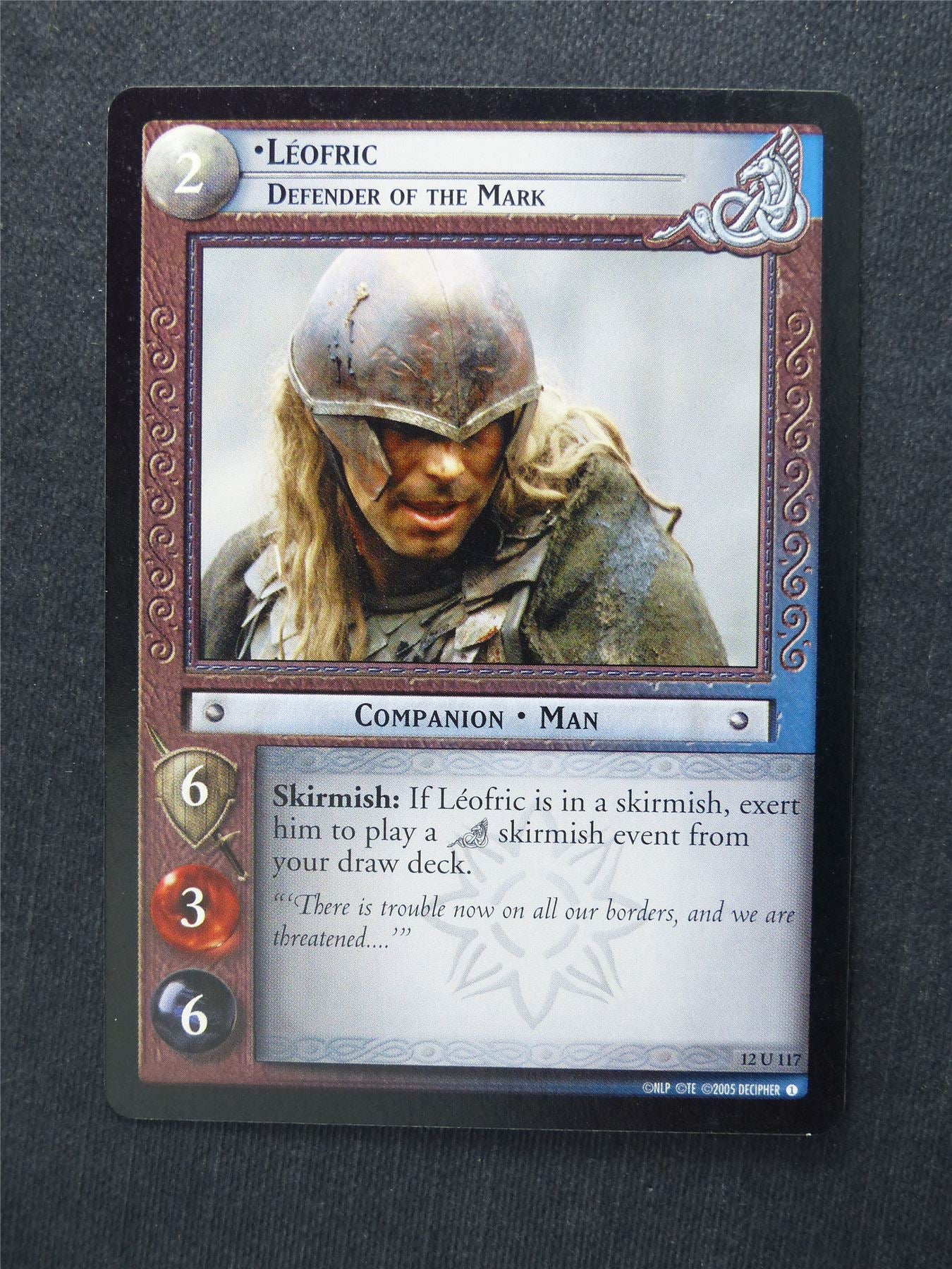 Leofric 12 U 117 - LotR Cards #2L