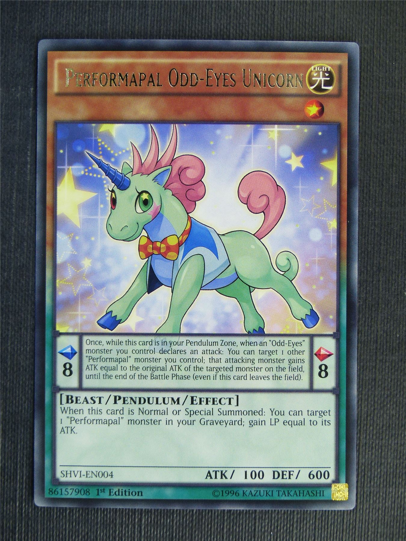 Performapal Odd-Eyes Unicorn SHVI Rare - 1st ed - Yugioh Cards #VG