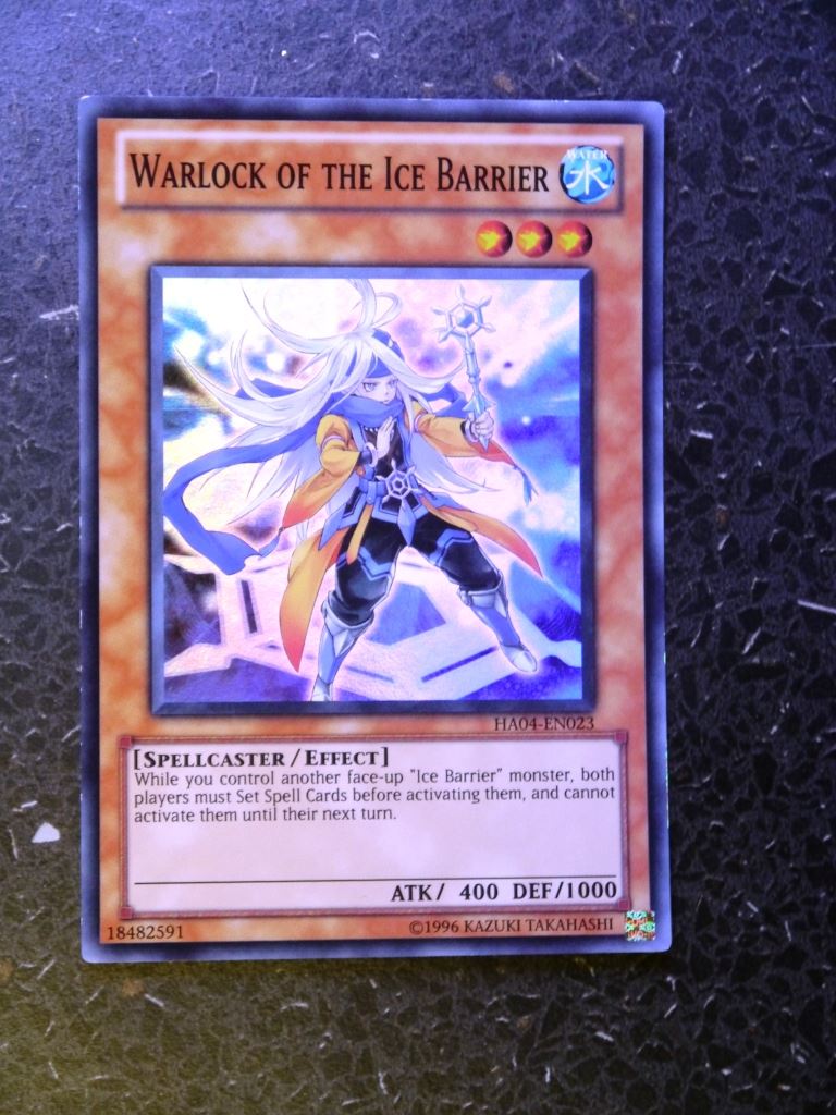 Yugioh Cards:  WARLOCK OF THE ICE BARRIER  HA04 SUPER RARE # H49