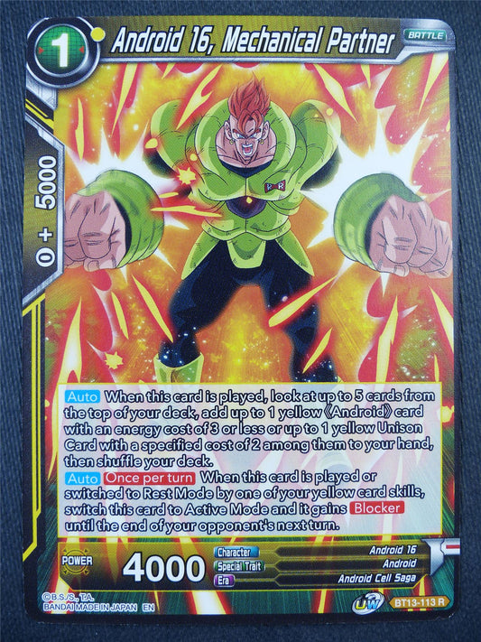 Android 16 Mechanical Partner BT13 R - Dragon Bal Super Card #91B